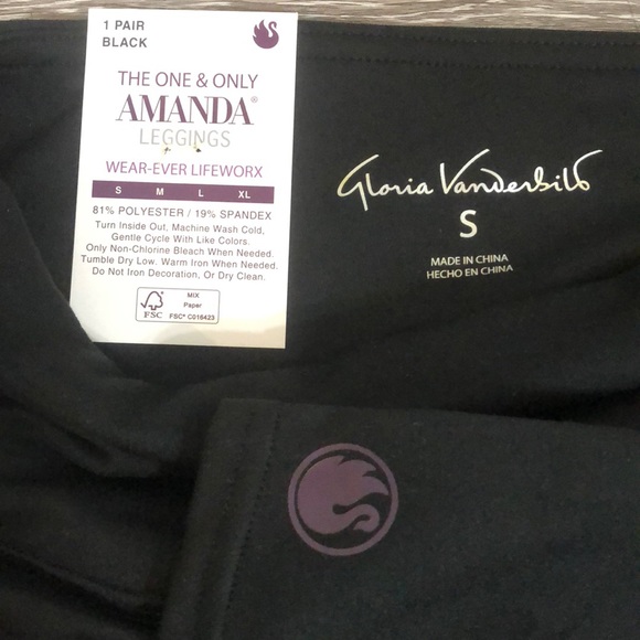 Size Small Gloria Vanderbilt Black Leggings - Picture 4 of 4